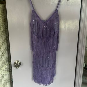 Purple fringe concert costume/dress